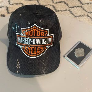 Harley Davidson sparkle cap & business card holder